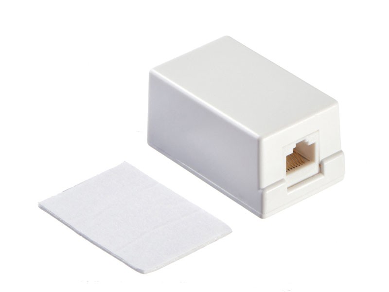 Розетка компьютерная внешняя 1хRJ45, неэкран, cat.5е, 110/Krone тип (Dual IDC) белая