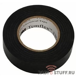 Изолента 3M "Temflex 1300" 7000062619, ПВХ, ширина 19 мм, длина 20 м, черная, 1 шт