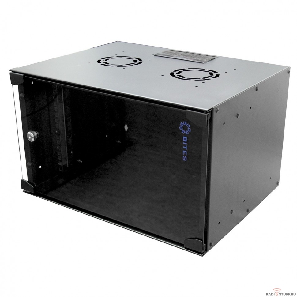 Шкаф телекоммуникационный 6U, (520х400мм), черный, 5bites