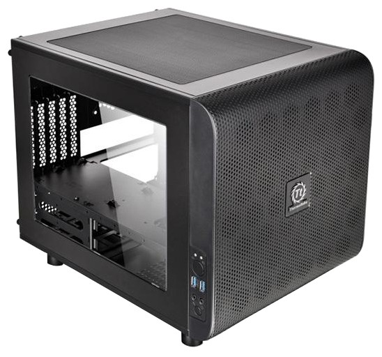 Корпус без БП Thermaltake Core V21 [CA-1D5-00S1WN-00]  mATX/ win/ black/ USB3.0/
