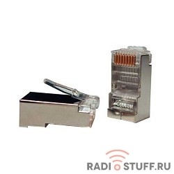 Hyperline PLUG-8P8C-U-C5-SH Разъем RJ-45(8P8C) под витую пару, категория 5e, экранированный 1шт